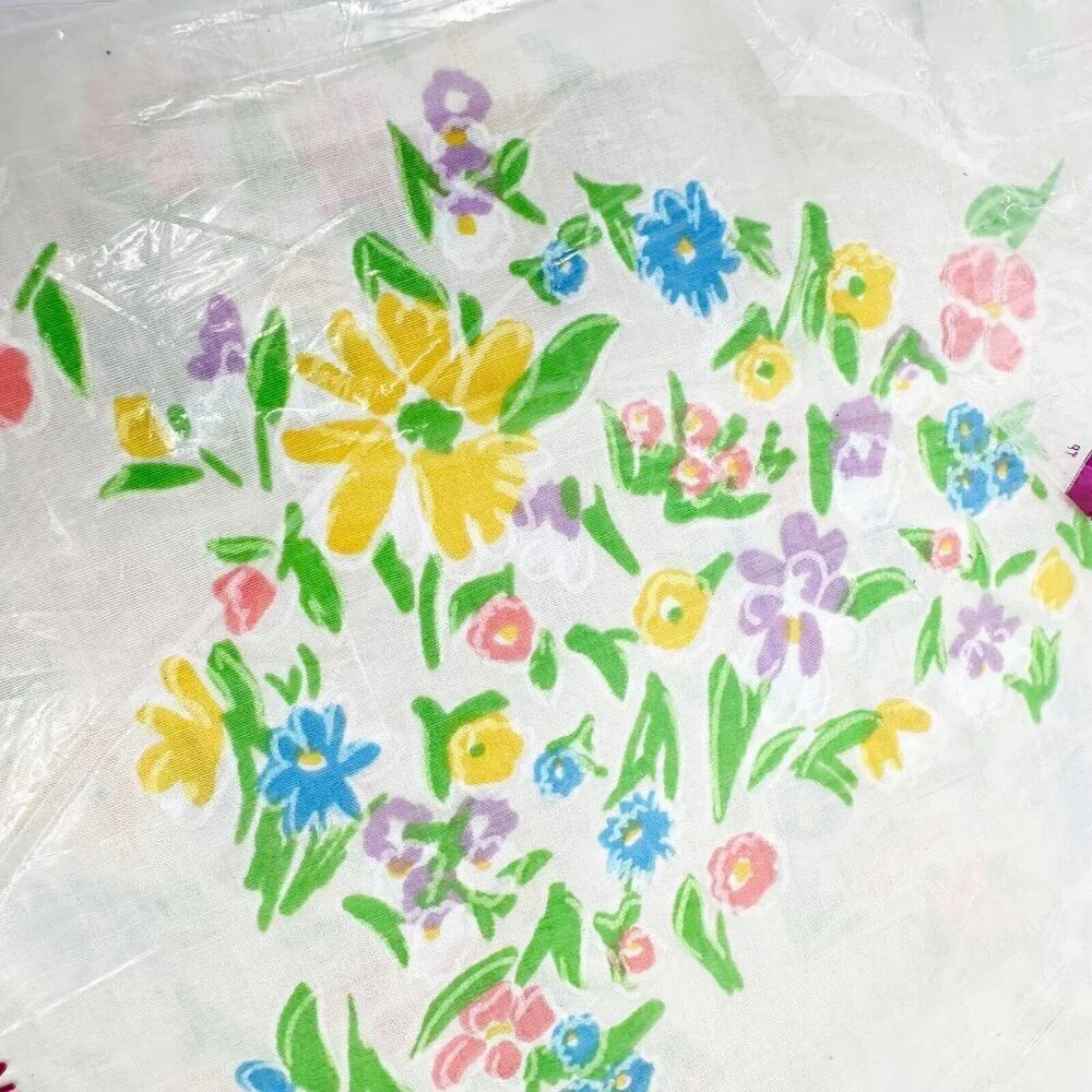NEW Vintage No Iron Double Full Floral Fitted & Flat Sheet NOS Made in USA